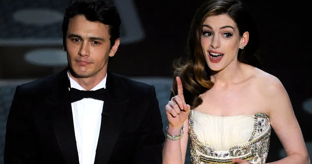 James Franco and Anne Hathaway Take on the Oscars James Franco and Anne Hathaway Take on the Oscars